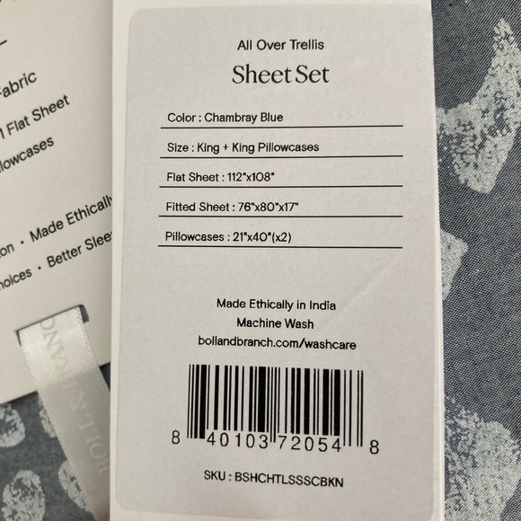 Boll & Branch Gray Sheet Set - Picture 6 of 11